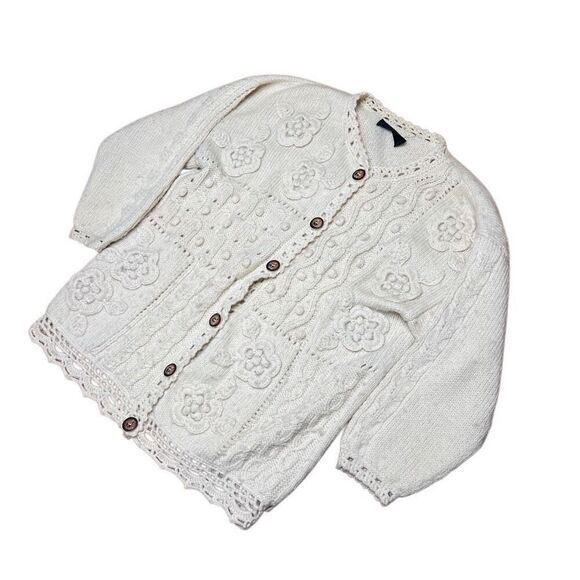 American Vintage Designer Threads Aplaca Button Sweater Cardigan Medium - Picture 2 of 7